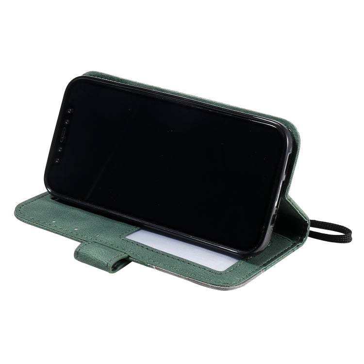For iPhone 13 Skin Feel Splicing Horizontal Flip Leather Phone Case