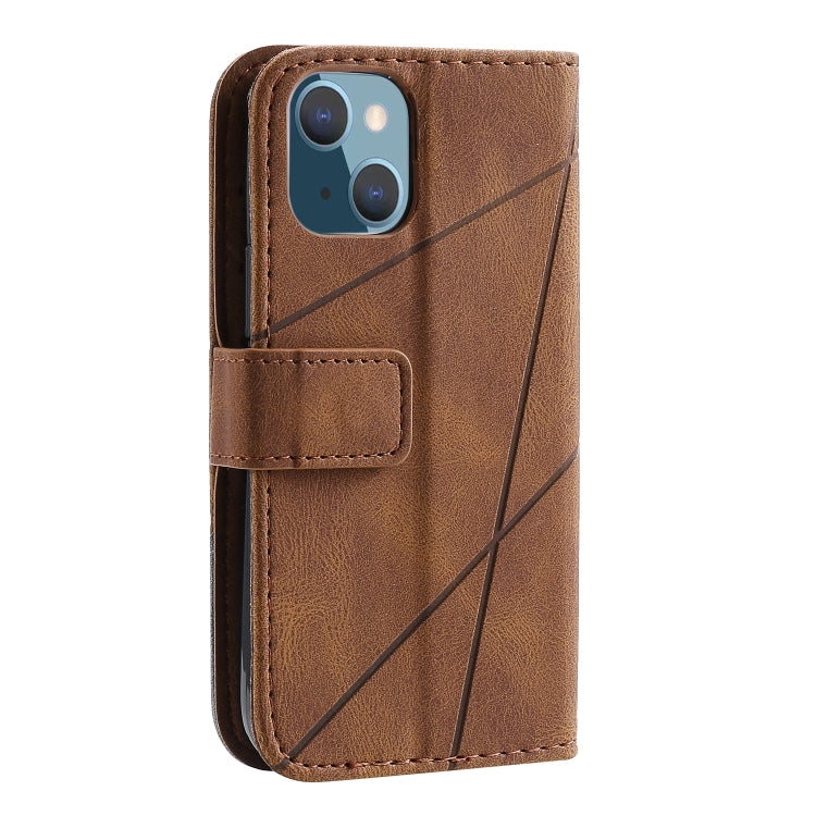 For iPhone 13 Skin Feel Splicing Horizontal Flip Leather Phone Case