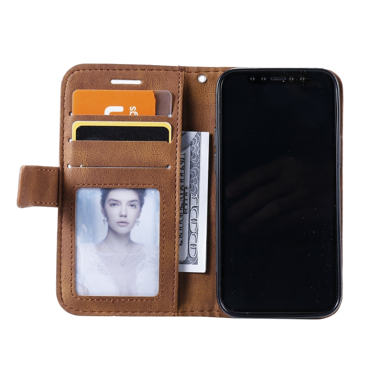 For iPhone 13 Skin Feel Splicing Horizontal Flip Leather Phone Case