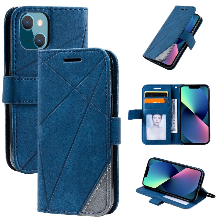 For iPhone 13 mini Skin Feel Splicing Horizontal Flip Leather Phone Case
