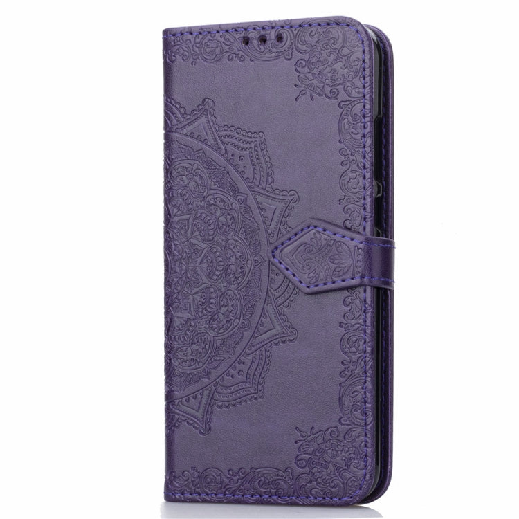 For Vivo V9 Embossed Mandala Pattern PC + TPU Horizontal Flip Leather Case with Holder & Card Slots