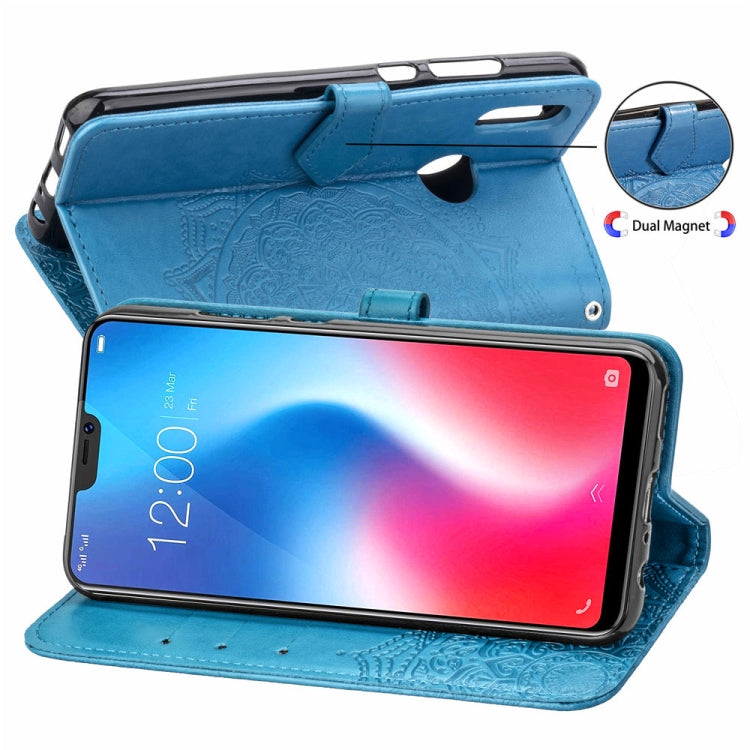 For Vivo V9 Embossed Mandala Pattern PC + TPU Horizontal Flip Leather Case with Holder & Card Slots