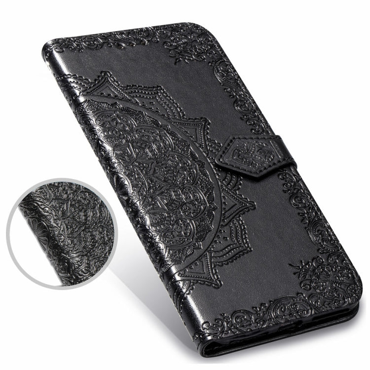 For Vivo V9 Embossed Mandala Pattern PC + TPU Horizontal Flip Leather Case with Holder & Card Slots