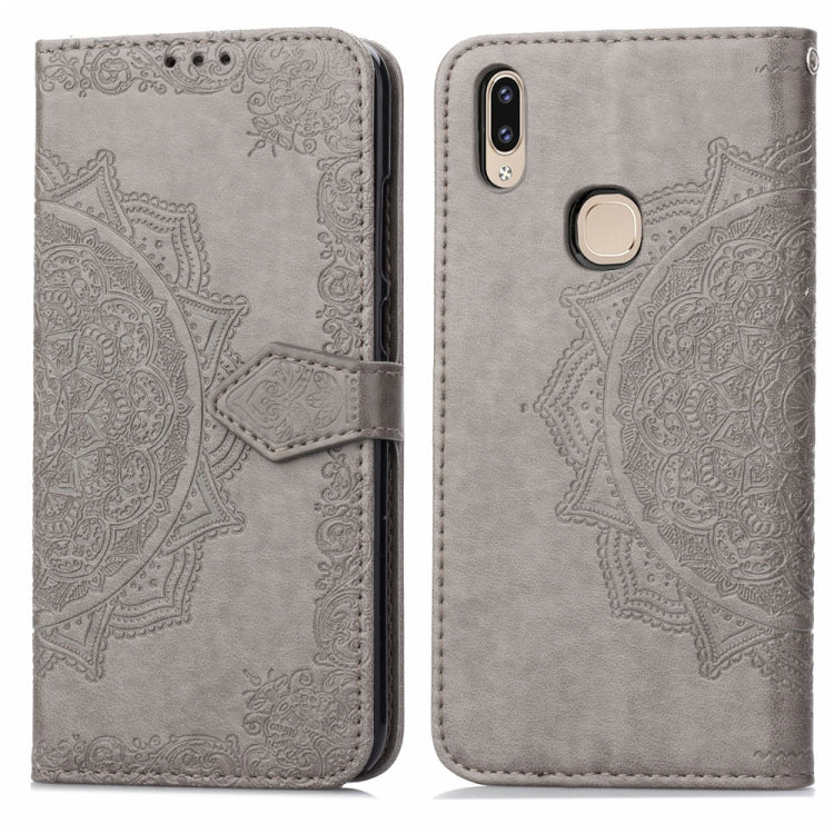 For Vivo V9 Embossed Mandala Pattern PC + TPU Horizontal Flip Leather Case with Holder & Card Slots