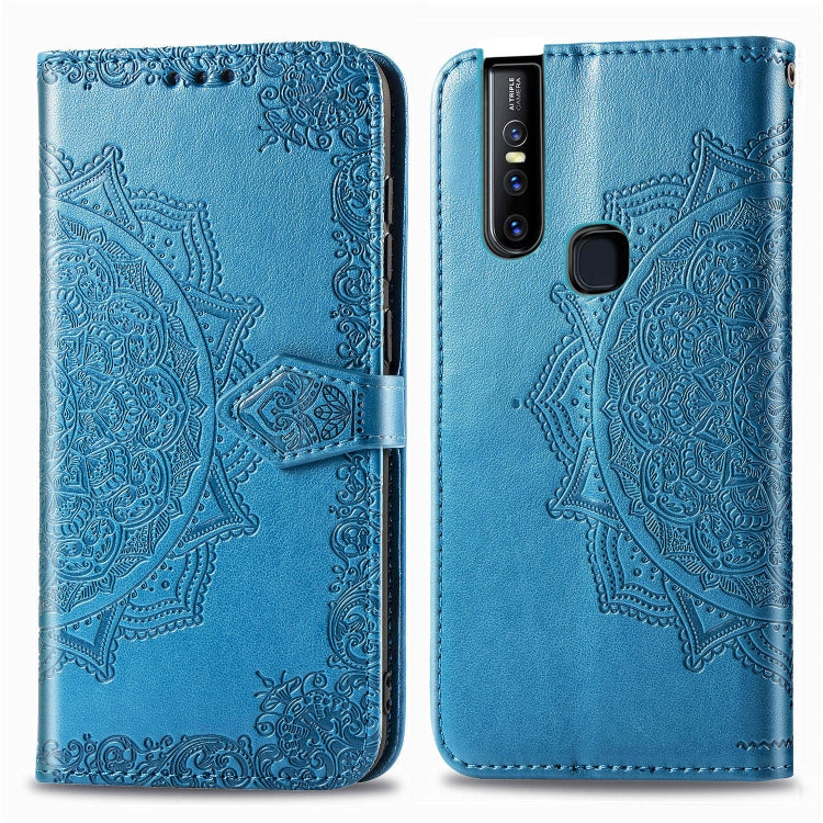 For Vivo V15  Embossed Mandala Pattern PC + TPU Horizontal Flip Leather Case with Holder & Card Slots