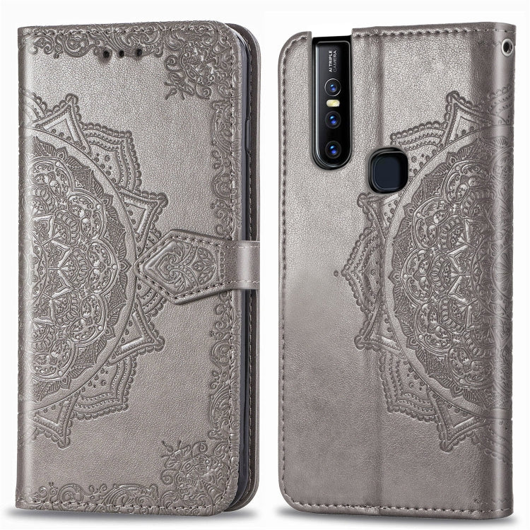 For Vivo V15  Embossed Mandala Pattern PC + TPU Horizontal Flip Leather Case with Holder & Card Slots