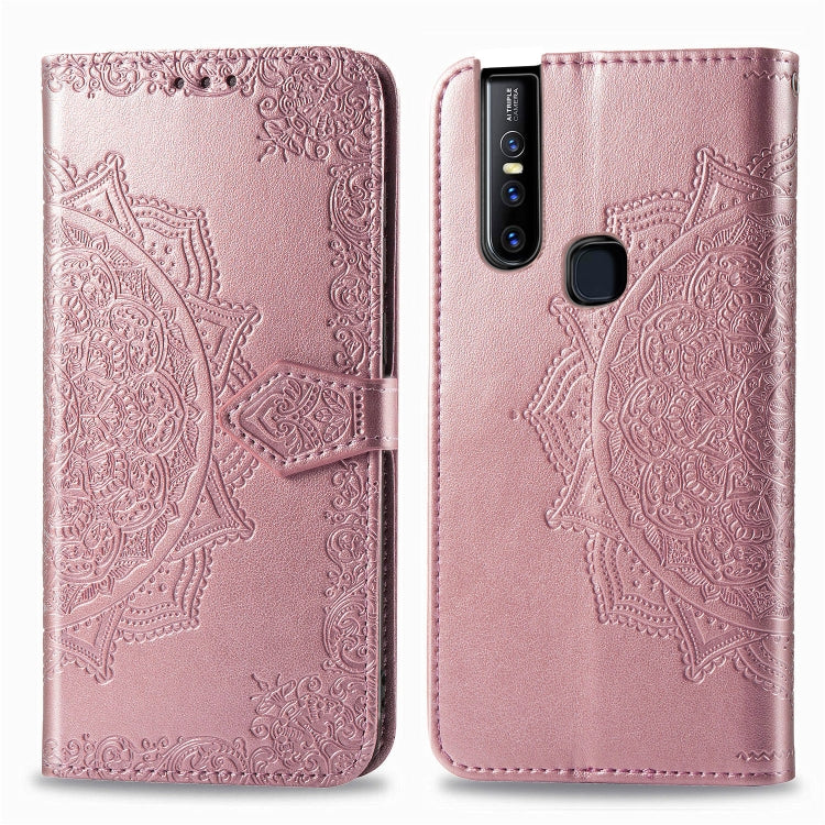For Vivo V15  Embossed Mandala Pattern PC + TPU Horizontal Flip Leather Case with Holder & Card Slots
