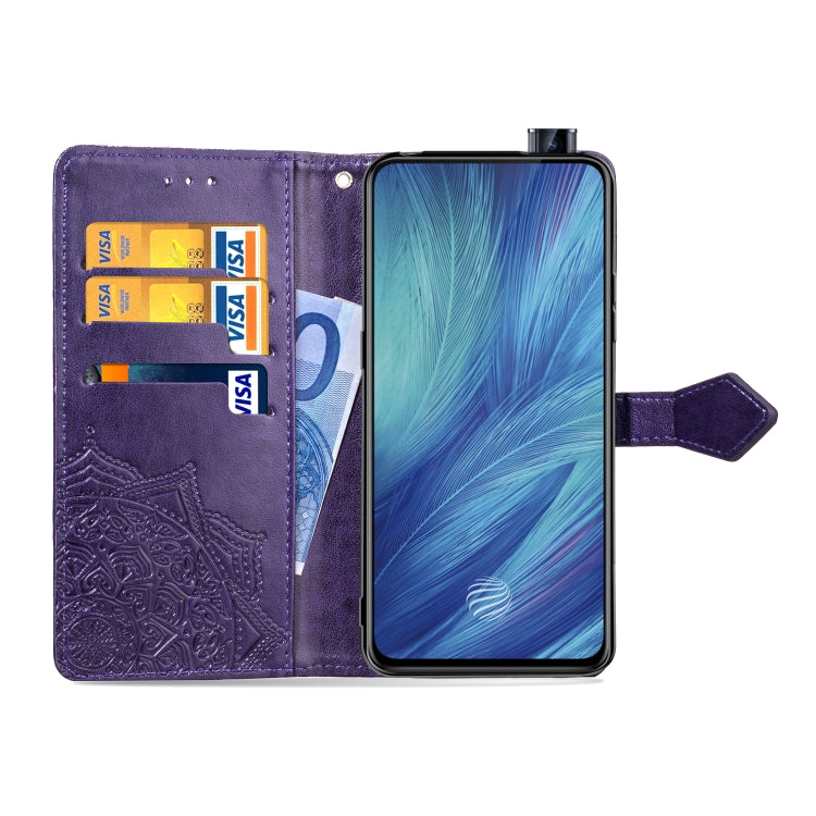 For Vivo X27 Embossed Mandala Pattern PC + TPU Horizontal Flip Leather Case with Holder & Card Slots