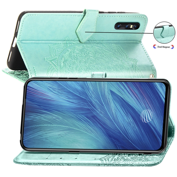 For Vivo X27 Embossed Mandala Pattern PC + TPU Horizontal Flip Leather Case with Holder & Card Slots
