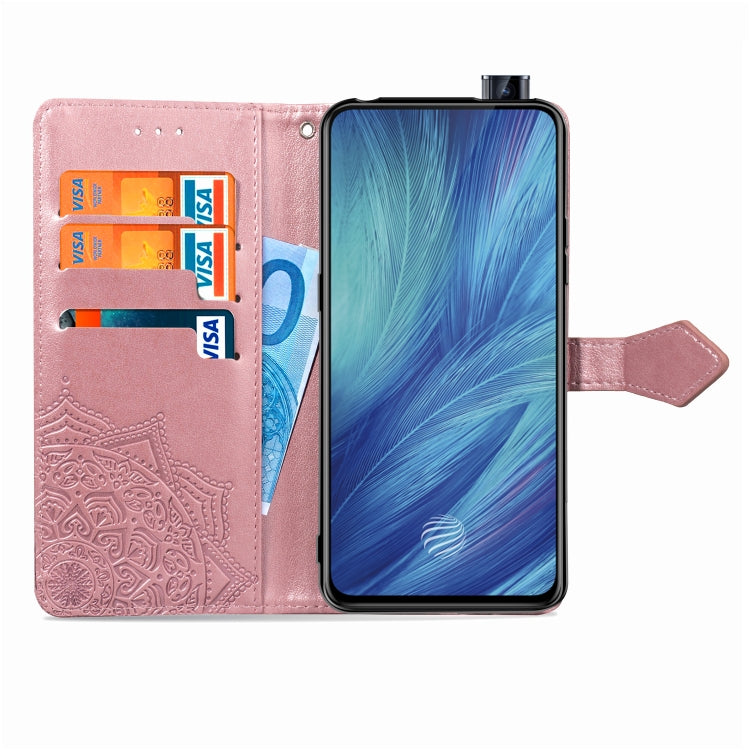 For Vivo X27 Embossed Mandala Pattern PC + TPU Horizontal Flip Leather Case with Holder & Card Slots