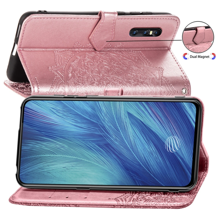 For Vivo X27 Embossed Mandala Pattern PC + TPU Horizontal Flip Leather Case with Holder & Card Slots