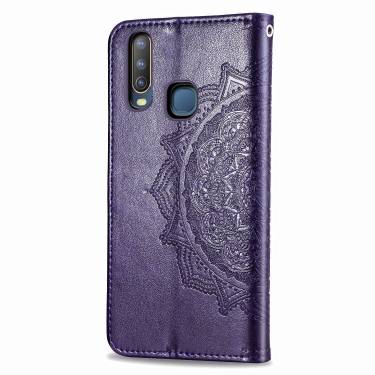 For Vivo Y3 Embossed Mandala Pattern PC + TPU Horizontal Flip Leather Case with Holder & Card Slots