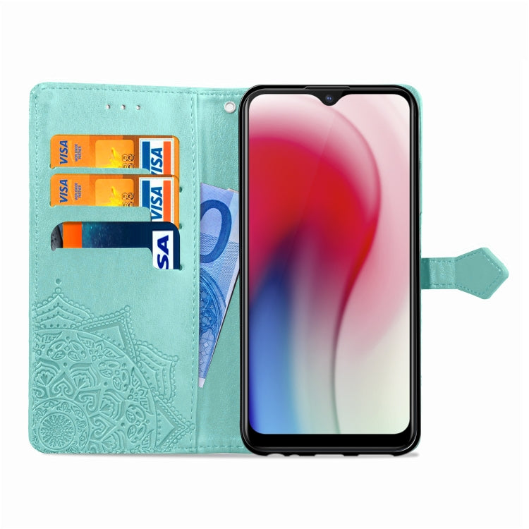 For Vivo Y3 Embossed Mandala Pattern PC + TPU Horizontal Flip Leather Case with Holder & Card Slots