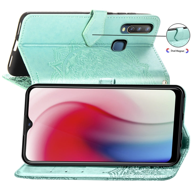 For Vivo Y3 Embossed Mandala Pattern PC + TPU Horizontal Flip Leather Case with Holder & Card Slots