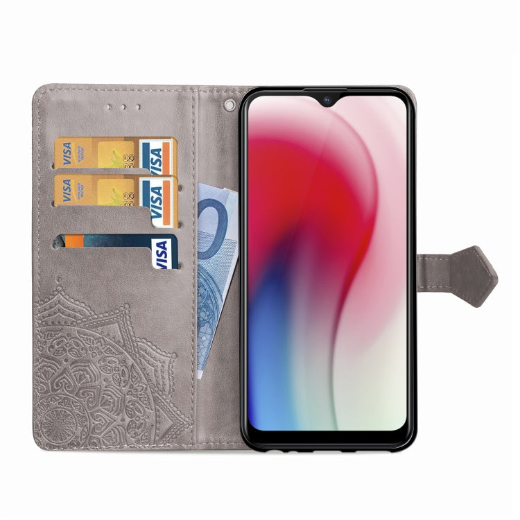 For Vivo Y3 Embossed Mandala Pattern PC + TPU Horizontal Flip Leather Case with Holder & Card Slots