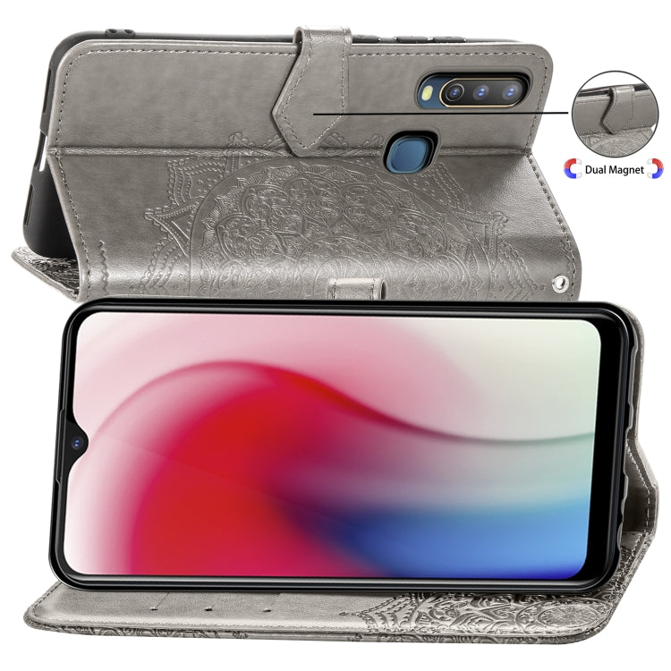 For Vivo Y3 Embossed Mandala Pattern PC + TPU Horizontal Flip Leather Case with Holder & Card Slots