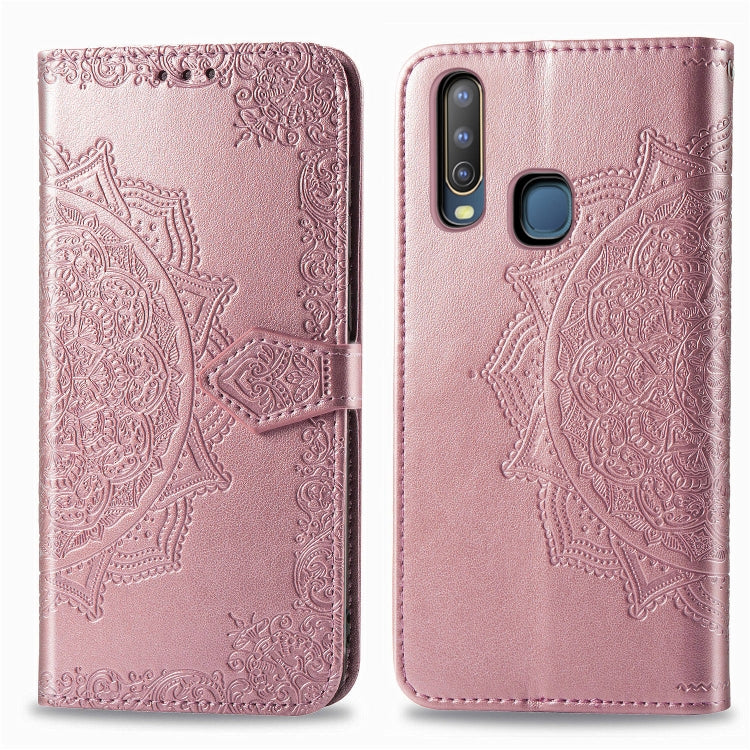 For Vivo Y3 Embossed Mandala Pattern PC + TPU Horizontal Flip Leather Case with Holder & Card Slots