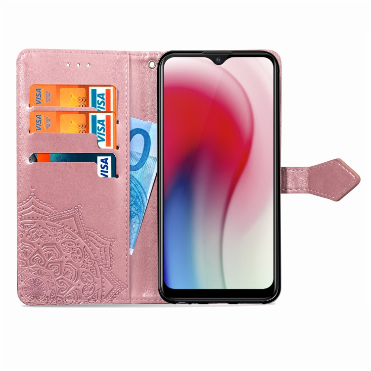 For Vivo Y3 Embossed Mandala Pattern PC + TPU Horizontal Flip Leather Case with Holder & Card Slots