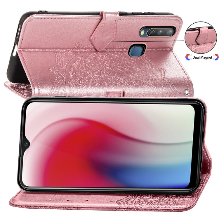 For Vivo Y3 Embossed Mandala Pattern PC + TPU Horizontal Flip Leather Case with Holder & Card Slots