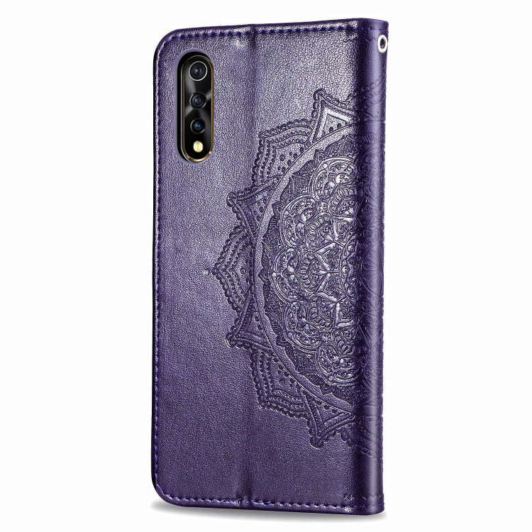 For Vivo Y7S Embossed Mandala Pattern PC + TPU Horizontal Flip Leather Case with Holder & Card Slots