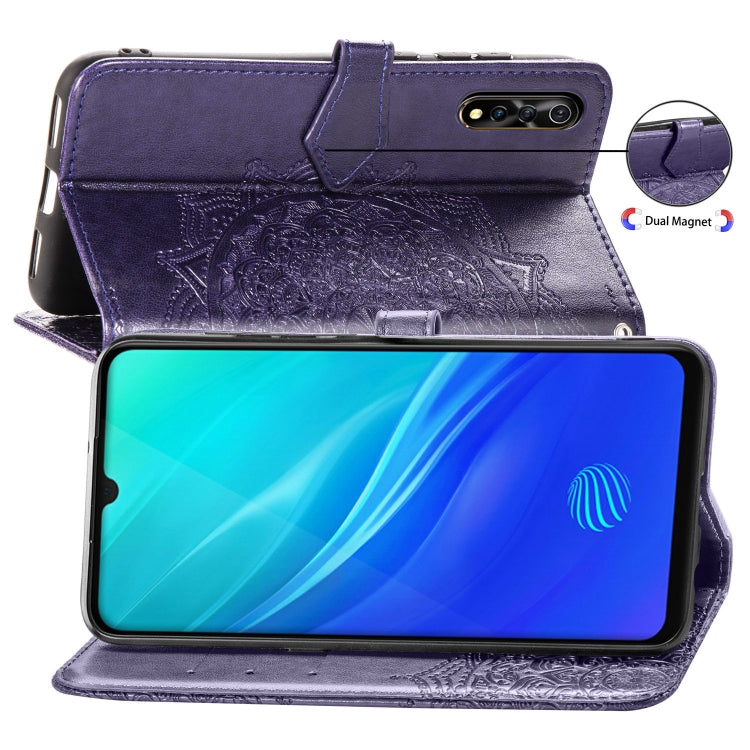 For Vivo Y7S Embossed Mandala Pattern PC + TPU Horizontal Flip Leather Case with Holder & Card Slots