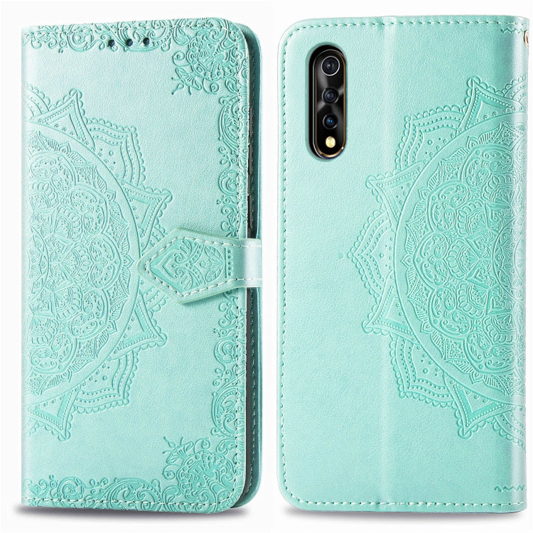 For Vivo Y7S Embossed Mandala Pattern PC + TPU Horizontal Flip Leather Case with Holder & Card Slots