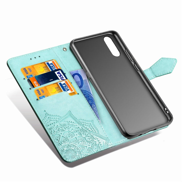 For Vivo Y7S Embossed Mandala Pattern PC + TPU Horizontal Flip Leather Case with Holder & Card Slots