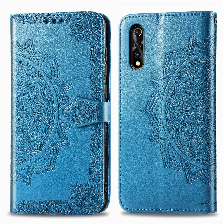 For Vivo Y7S Embossed Mandala Pattern PC + TPU Horizontal Flip Leather Case with Holder & Card Slots