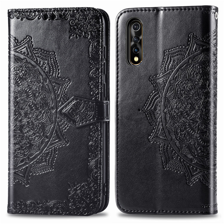 For Vivo Y7S Embossed Mandala Pattern PC + TPU Horizontal Flip Leather Case with Holder & Card Slots