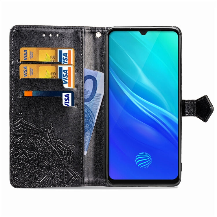 For Vivo Y7S Embossed Mandala Pattern PC + TPU Horizontal Flip Leather Case with Holder & Card Slots