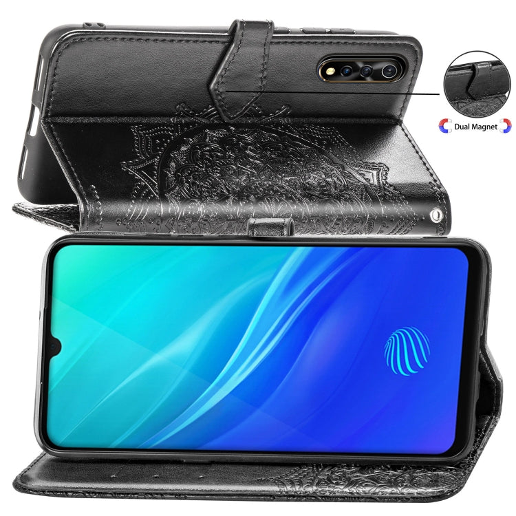 For Vivo Y7S Embossed Mandala Pattern PC + TPU Horizontal Flip Leather Case with Holder & Card Slots