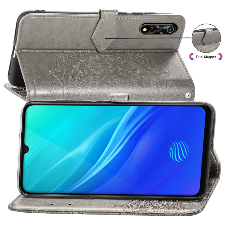 For Vivo Y7S Embossed Mandala Pattern PC + TPU Horizontal Flip Leather Case with Holder & Card Slots