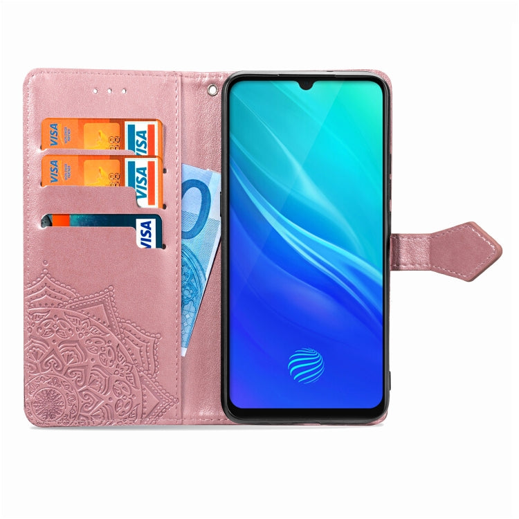 For Vivo Y7S Embossed Mandala Pattern PC + TPU Horizontal Flip Leather Case with Holder & Card Slots