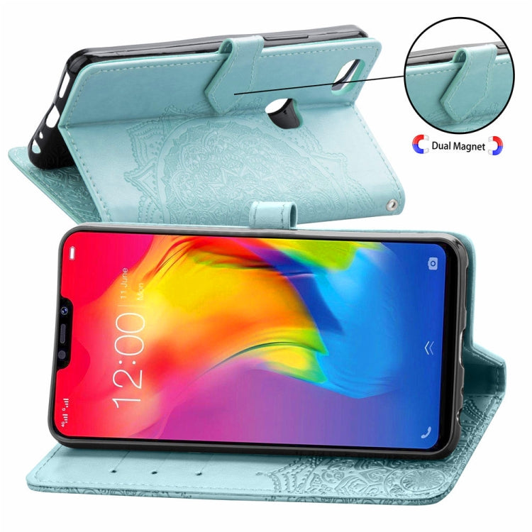 For Vivo Y83 Embossed Mandala Pattern PC + TPU Horizontal Flip Leather Case with Holder & Card Slots