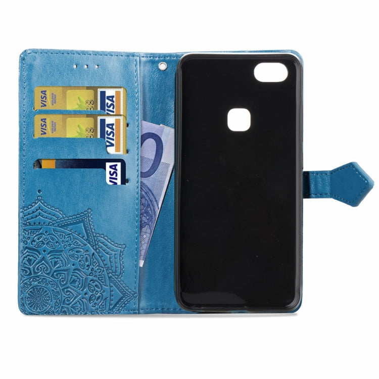 For Vivo Y83 Embossed Mandala Pattern PC + TPU Horizontal Flip Leather Case with Holder & Card Slots