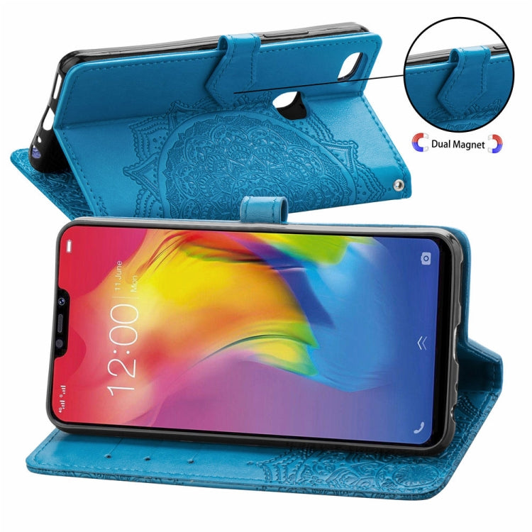 For Vivo Y83 Embossed Mandala Pattern PC + TPU Horizontal Flip Leather Case with Holder & Card Slots