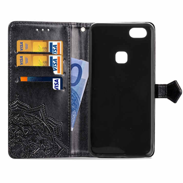 For Vivo Y83 Embossed Mandala Pattern PC + TPU Horizontal Flip Leather Case with Holder & Card Slots