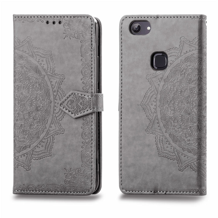 For Vivo Y83 Embossed Mandala Pattern PC + TPU Horizontal Flip Leather Case with Holder & Card Slots