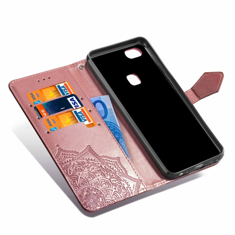 For Vivo Y83 Embossed Mandala Pattern PC + TPU Horizontal Flip Leather Case with Holder & Card Slots