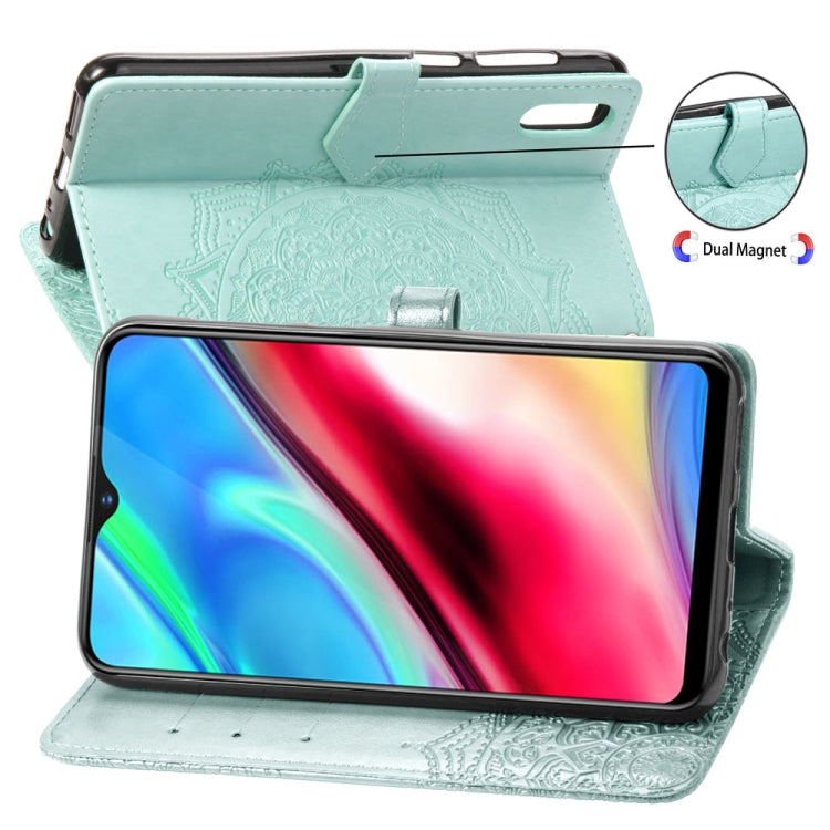 For Vivo Y93 Embossed Mandala Pattern PC + TPU Horizontal Flip Leather Case with Holder & Card Slots