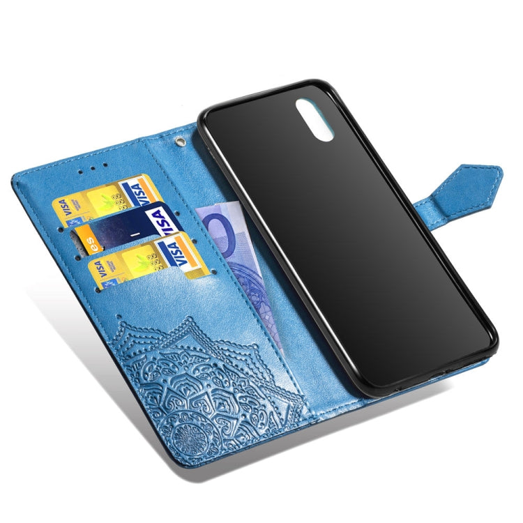 For Vivo Y93 Embossed Mandala Pattern PC + TPU Horizontal Flip Leather Case with Holder & Card Slots