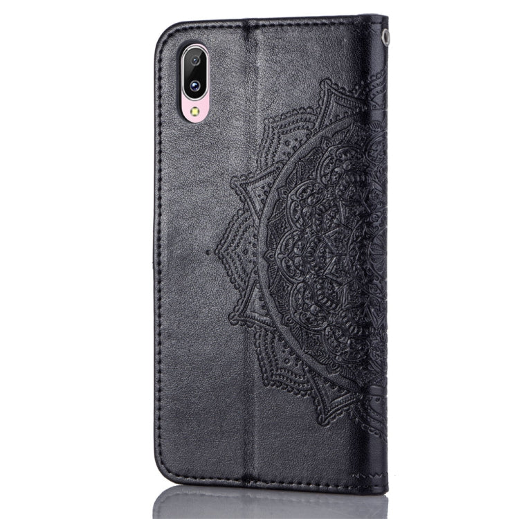For Vivo Y93 Embossed Mandala Pattern PC + TPU Horizontal Flip Leather Case with Holder & Card Slots