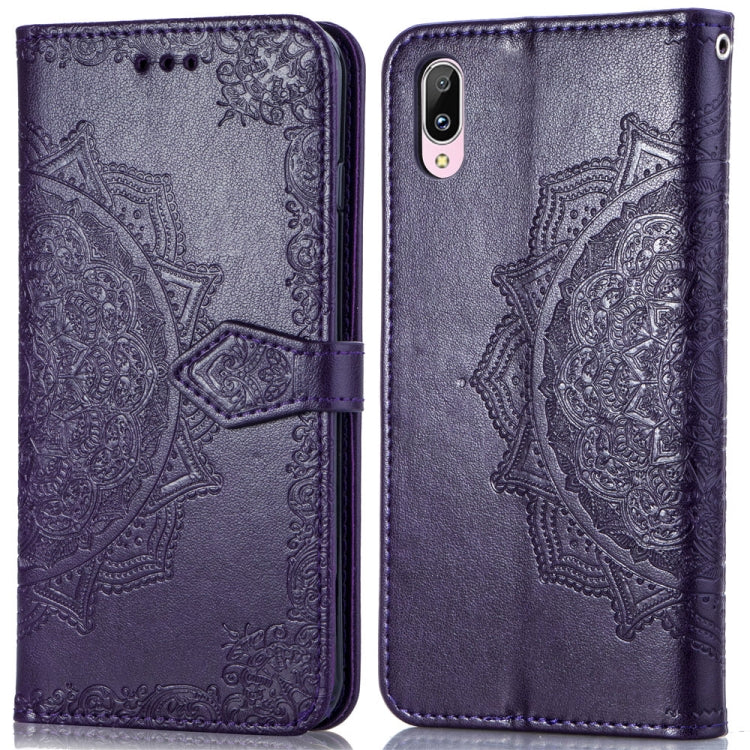 For Vivo Y97 Embossed Mandala Pattern PC + TPU Horizontal Flip Leather Case with Holder & Card Slots
