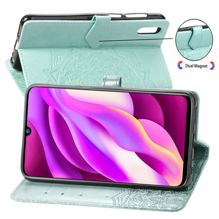 For Vivo Y97 Embossed Mandala Pattern PC + TPU Horizontal Flip Leather Case with Holder & Card Slots