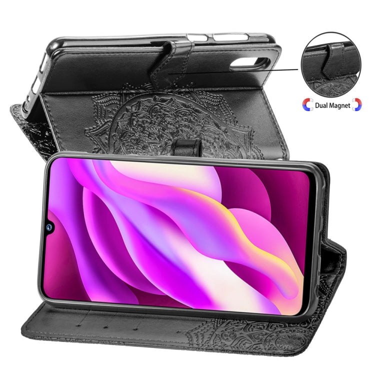 For Vivo Y97 Embossed Mandala Pattern PC + TPU Horizontal Flip Leather Case with Holder & Card Slots
