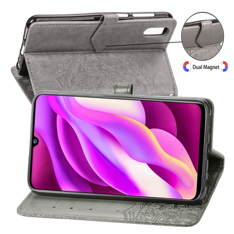 For Vivo Y97 Embossed Mandala Pattern PC + TPU Horizontal Flip Leather Case with Holder & Card Slots