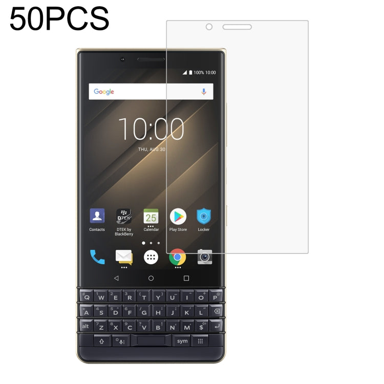 50 PCS 0.26mm 9H 2.5D Tempered Glass Film For Blackberry KEY2 LE