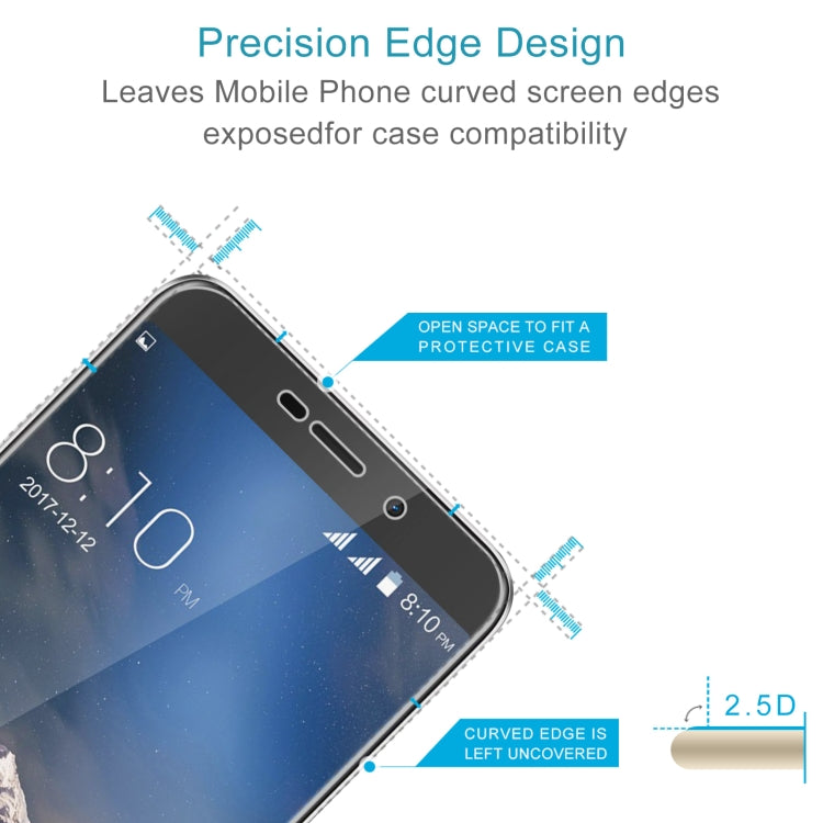 50 PCS 0.26mm 9H 2.5D Tempered Glass Film For Blackview A10