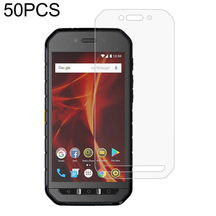 50 PCS 0.26mm 9H 2.5D Tempered Glass Film For CAT S41
