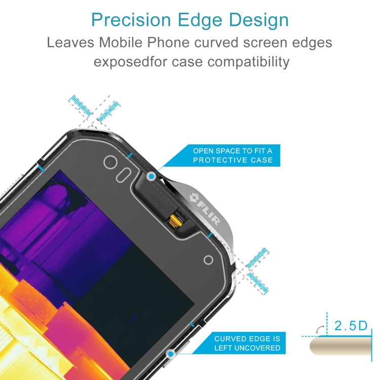 50 PCS 0.26mm 9H 2.5D Tempered Glass Film For CAT S60